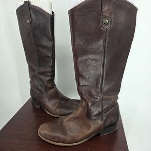 Frye Melissa Button 2 Women's Size 6 Brown Leather Boots